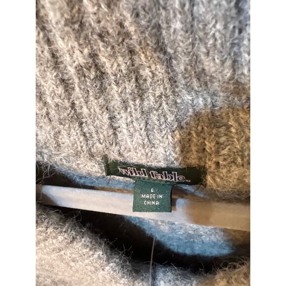 Wild Fable Women’s Gray Sweater Size Large Wool Blend Logan Look NWT Cozy Warm - Picture 6 of 10